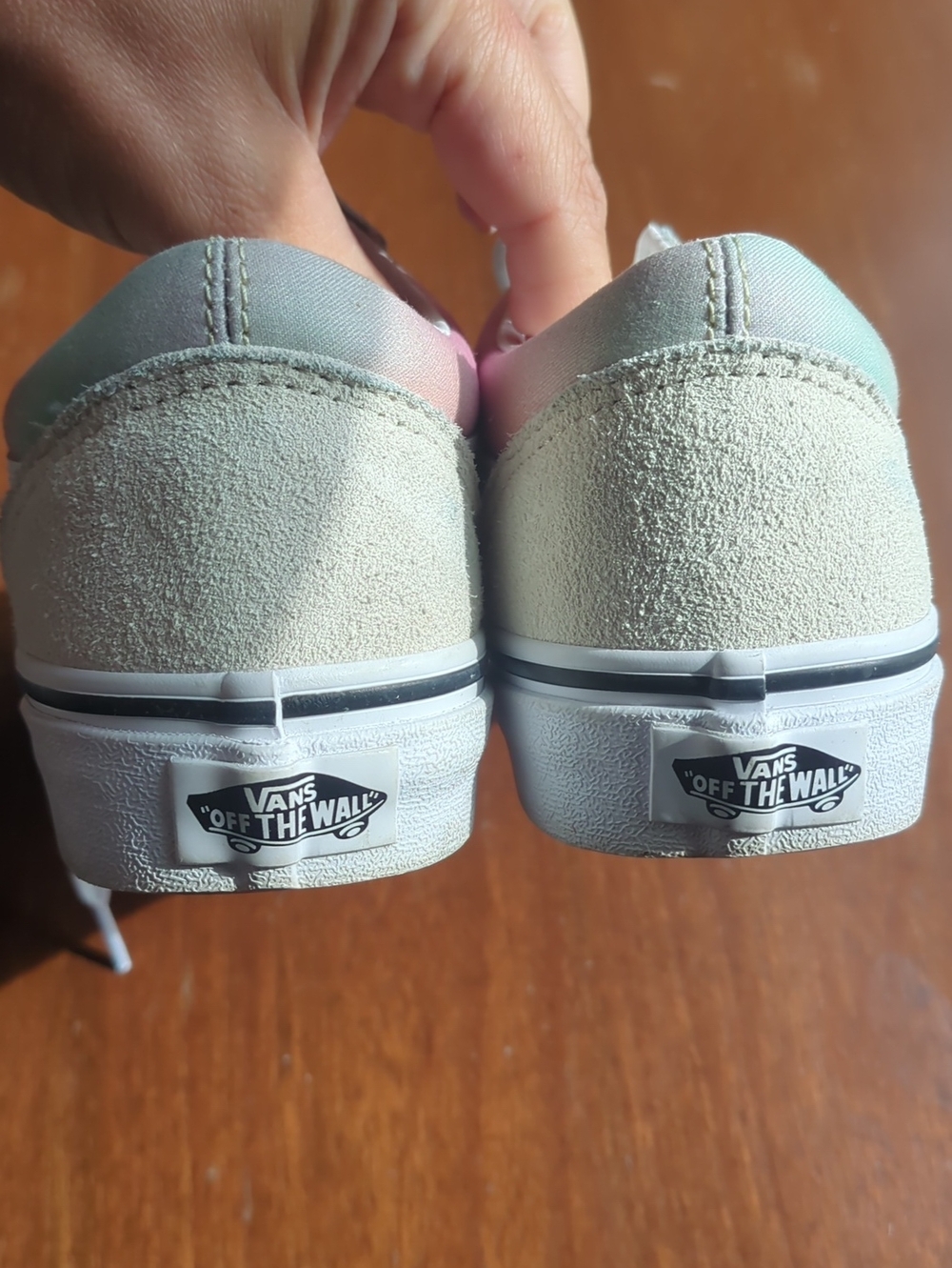Girls Size 3.5 Pastel Rainbow Vans - Picture 3 of 3